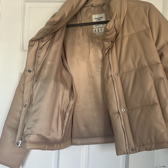 Vegan Leather Mini Puffer in Beige - Picture 4 of 7